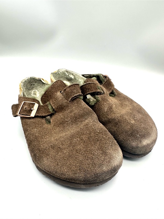 Birkenstock Shoes - Birkenstock Boston Shearling Suede Clogs Brown Womens 40 Regular Width 0259061